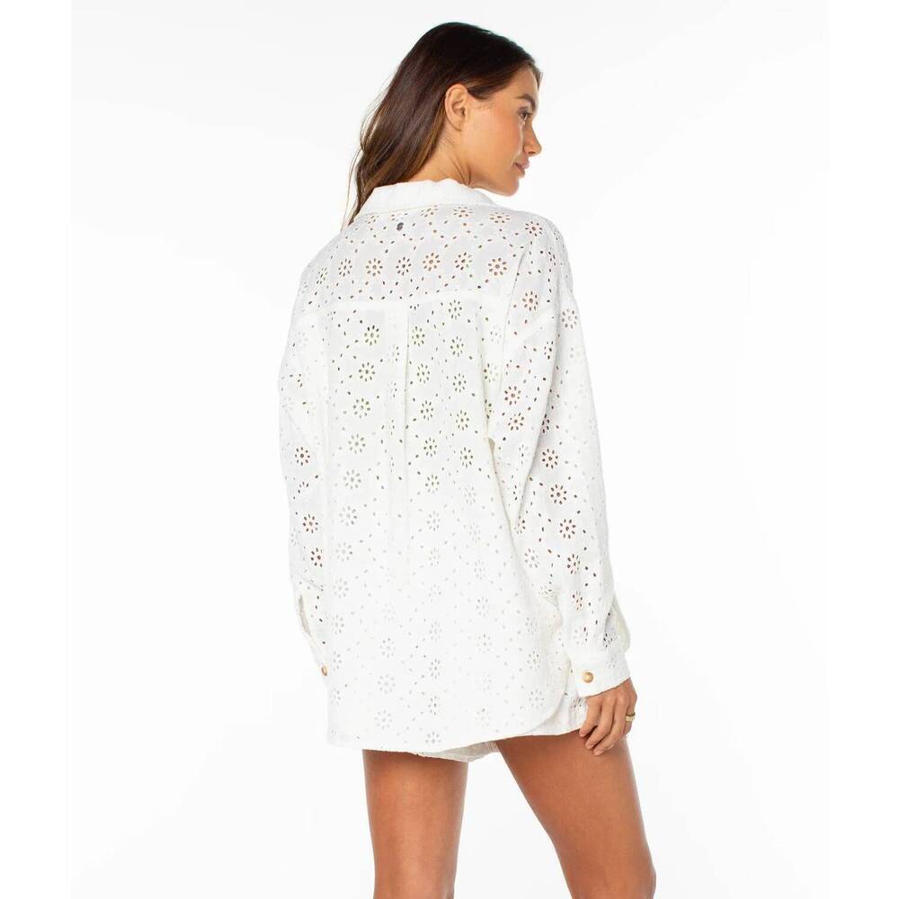 NEW ROXY morning time long sleeve top in white - Picture 2 of 4